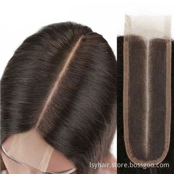 Kim K Kardashian Body Wave Closure 2x6 4x413x4Lace Closure Deep  Middle Part 100% Human Hair Natural Color Remy Closure 6-18inch